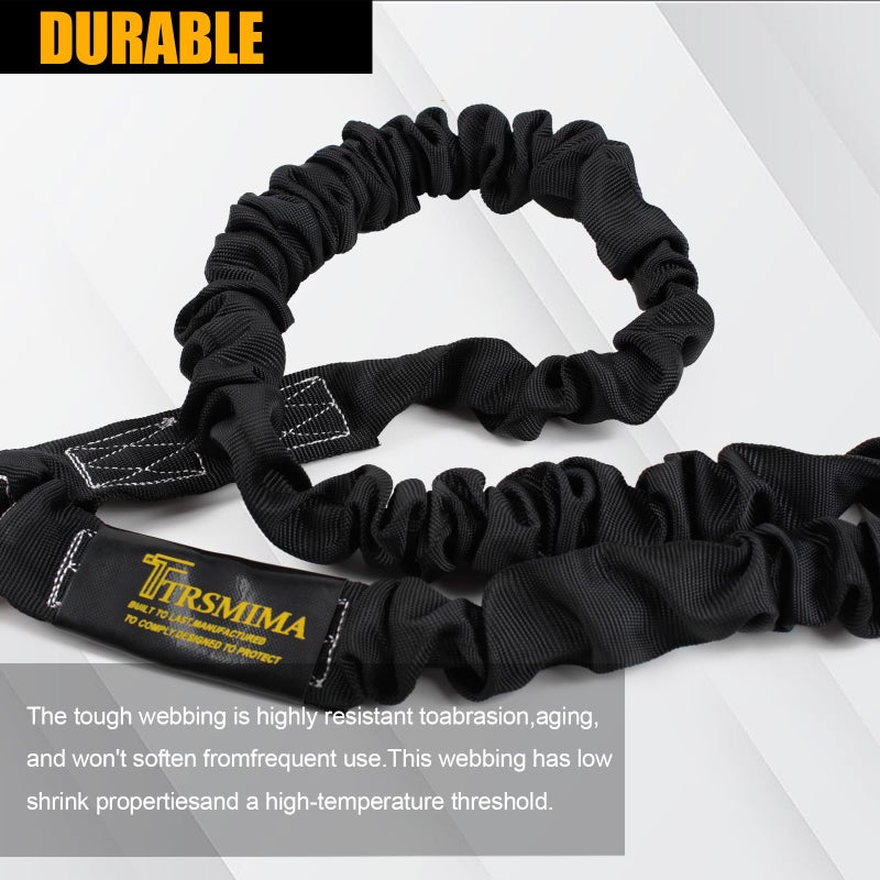 TT TRSMIMA TRSMIMA Safety Harness Lanyard Retractable - Fall Protection Climbing Tree Strap 6 FT Double Leg Internal Shock Absorbing with Rebar & Snap Hook - Image 4